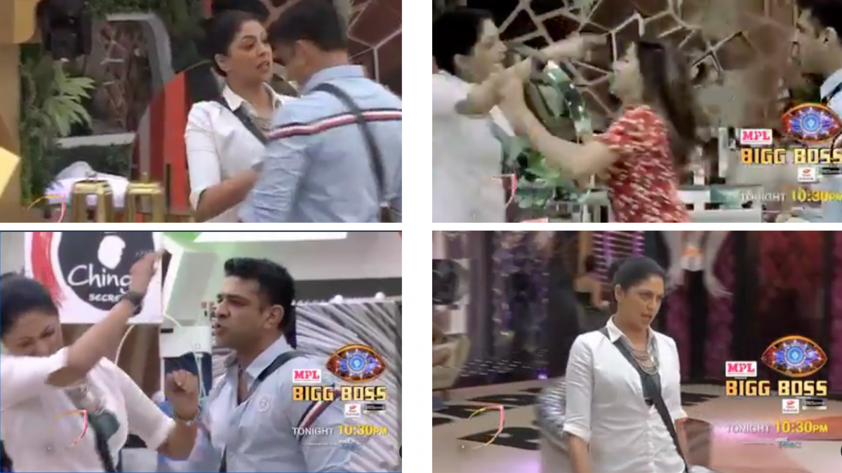 Bigg Boss 14 Kavita Kaushik pushes Eijaz Khan in a fight and