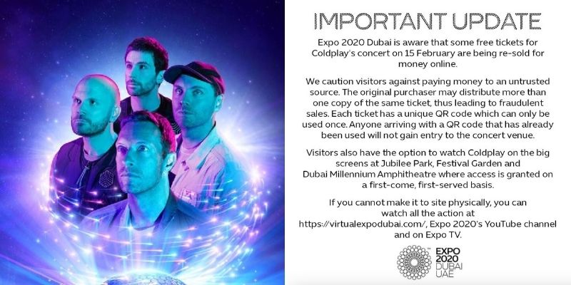 Expo 2020 Dubai starts sale of ticket for opening ceremony