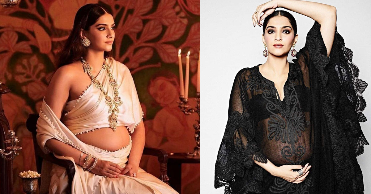 Pregnant Sonam Kapoor in ivory drape ensemble looks straight out