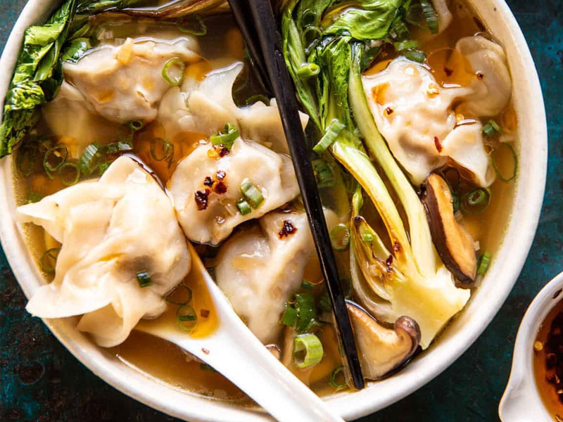 Vegan Wonton Soup - Cilantro and Citronella