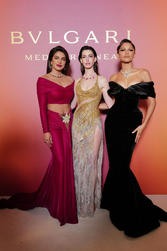 Film Updates on X: Priyanka Chopra, Anne Hathaway and Zendaya at the Bulgari  event in Venice.  / X