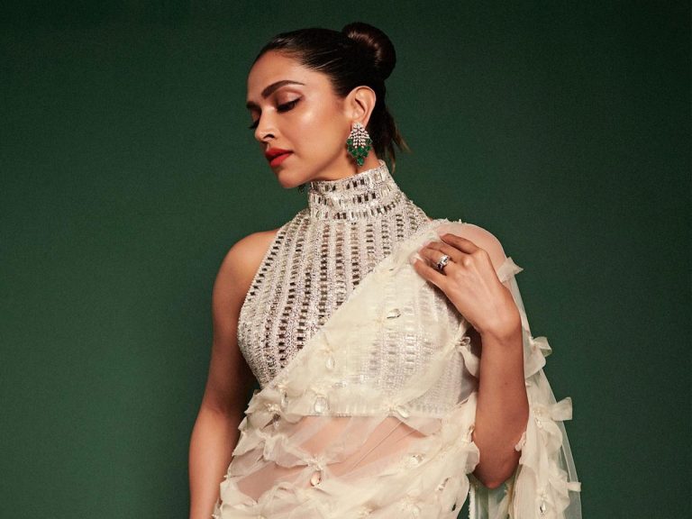 See Pics: Deepika Padukone Looks Breathtaking In Ivory Saree - Masala.com