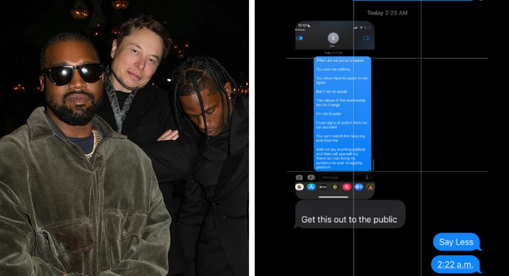 Kanye West Drops Bombshell Texts To Elon Musk Reveals The Truth About His Autism See 0509