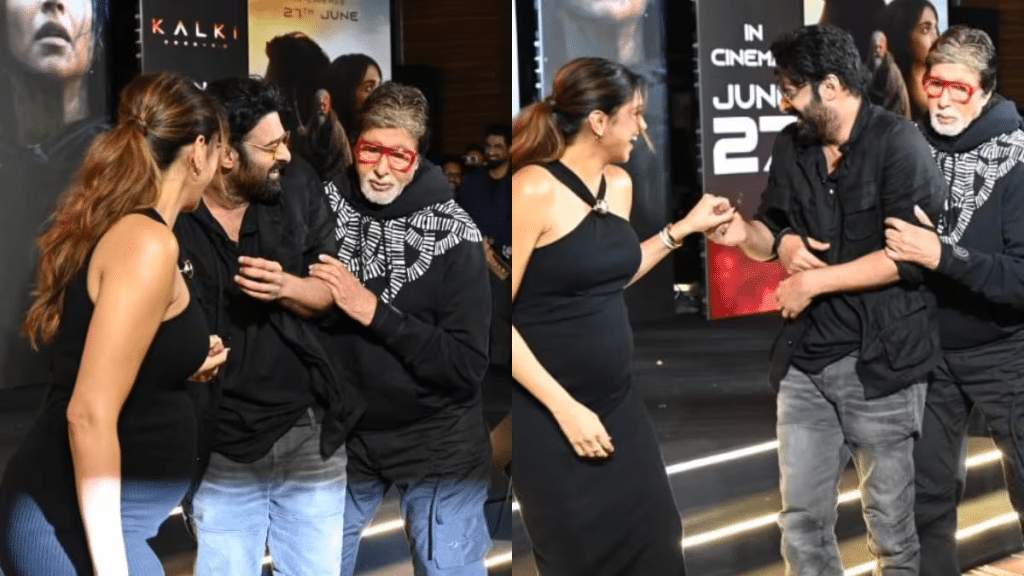 Big B, Prabhas turn gentlemen for Deepika Padukone: Watch adorable video here