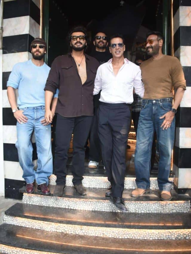 Singham Again men at lunch: Ajay Devgn, Akshay Kumar, Tiger Shroff and others arrive in style