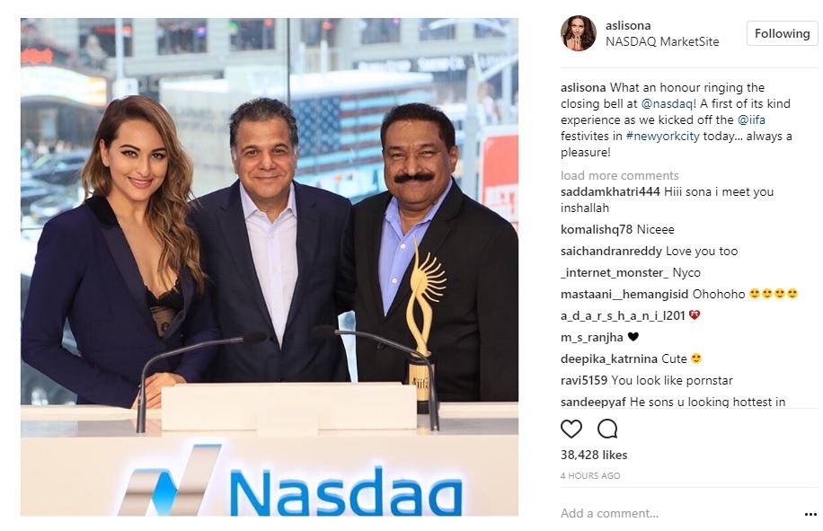 Watch Sonakshi Sinha Rings The Nasdaq Bell At Times Square Masala