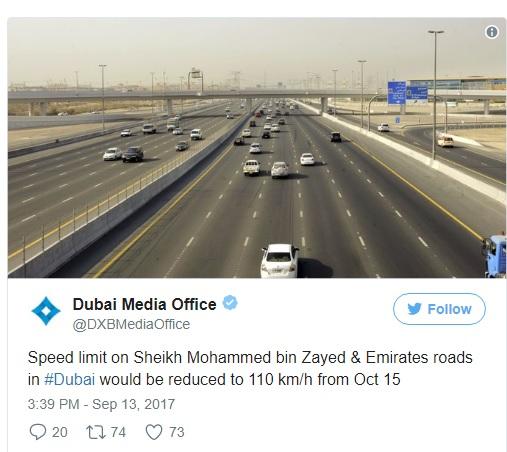 The Speed Limit On Two Of Dubai's Most Busiest Roads Has Been Changed ...