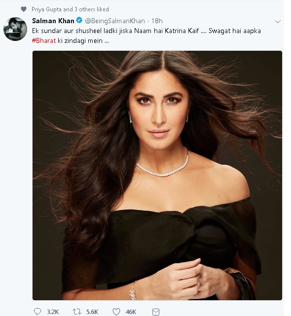 Sundar and Susheel' Katrina Kaif Walks into Salman Khan's 'Bharat' After  Priyanka's Exit - Masala