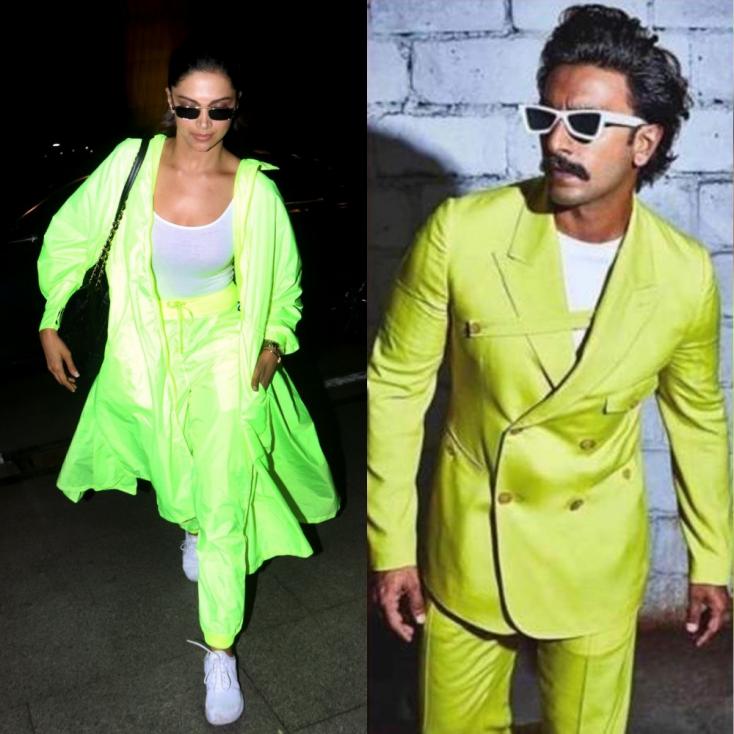 Ranveer Singh & Deepika Padukone Make A Snazzy Appearance In  Colour-Coordinated Ensembles