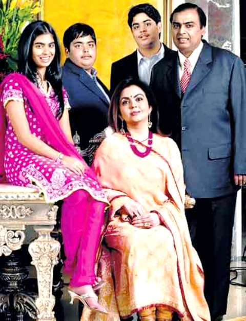 mukesh ambanis family