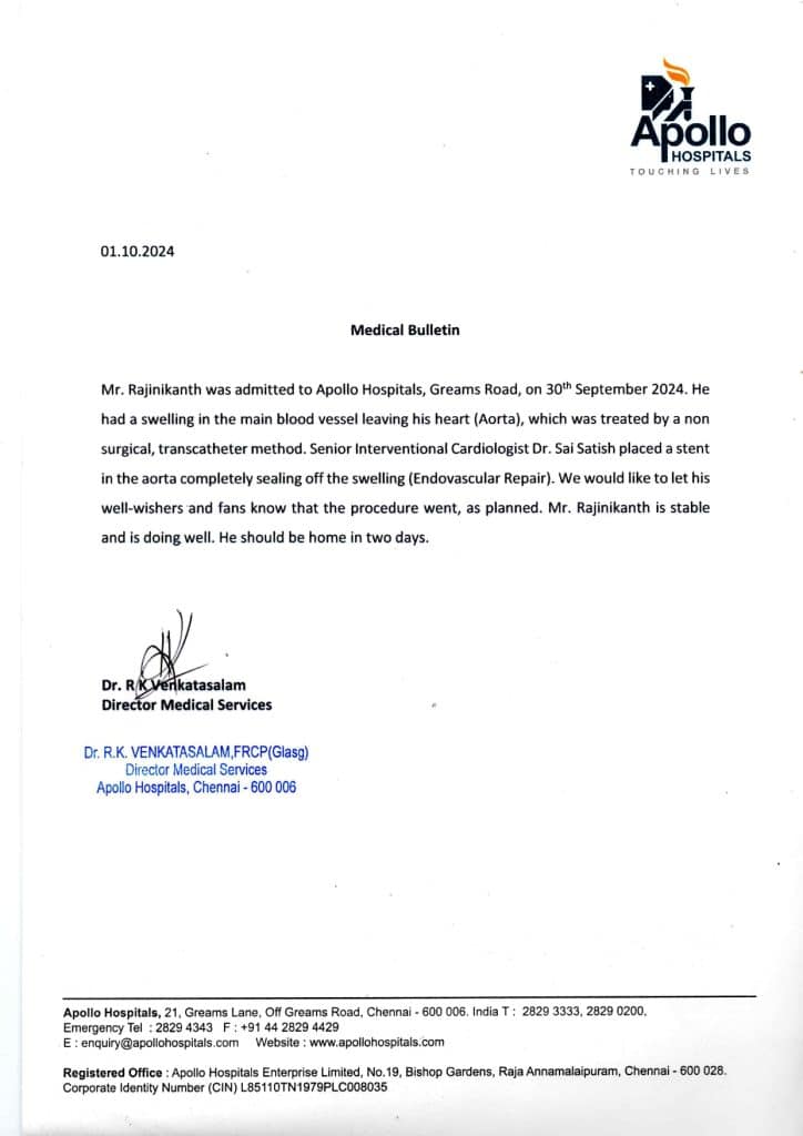 Rajinikanth health update: Hospital releases statement revealing ...