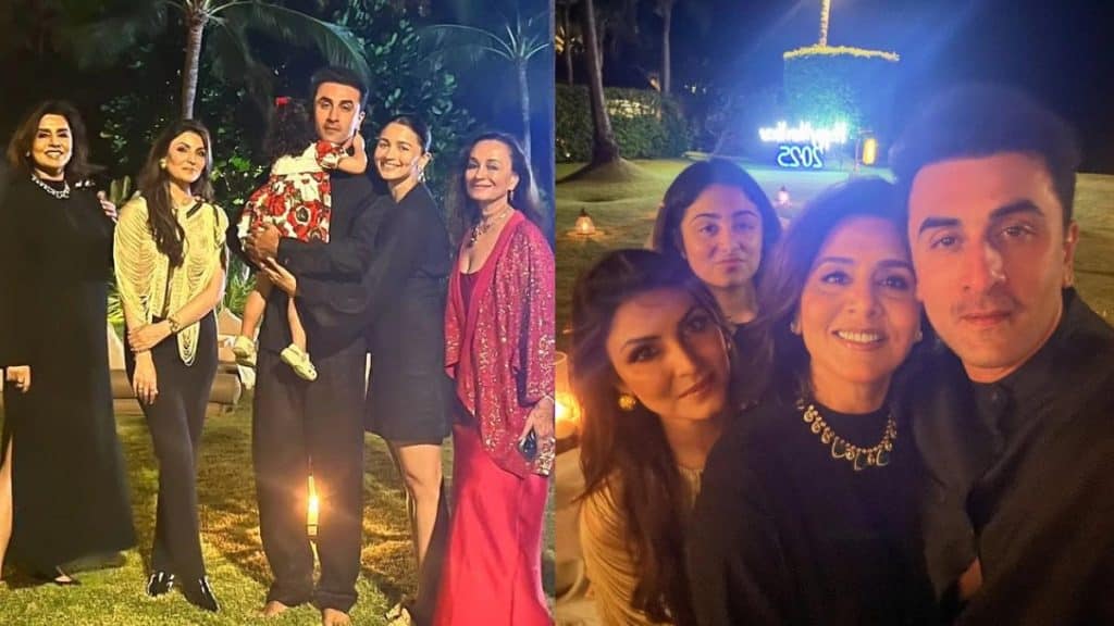 New Years 2025: Ranbir Kapoor runs towards Alia Bhatt to kiss her in viral video as the couple celebrates with family- Watch